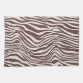 Cream Brown Zebra Print Geschirrtuch (Horizontal)