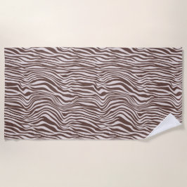 Cream Brown Zebra Print Strandtuch