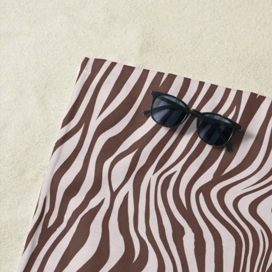 Cream Brown Zebra Print Strandtuch (Beispiel)