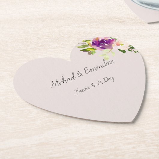 Cream Burgundy Pink Floral Wedding Untersetzer (angewinkelt)