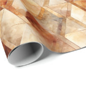 Cream Burgundy Red Gold Dreiecke Geschenkpapier (Rolleneckpunkt)