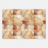 Cream Burgundy Red Gold Dreiecke Weihnachten Geschenkpapier Set (Vorderseite 2)