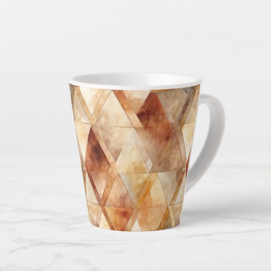 Cream Burgundy Red Gold Dreiecke Weihnachten Milchtasse (Rechte Ecke)