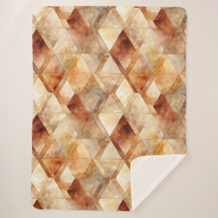 Cream Burgundy Red Gold Dreiecke Weihnachten Sherpadecke