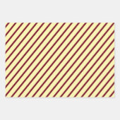 Cream Burgundy Stripe Circle Dot Geschenkpapier Set (Vorderseite 3)