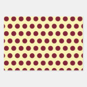 Cream Burgundy Stripe Circle Dot Geschenkpapier Set (Vorderseite 2)