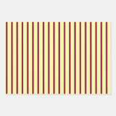 Cream Burgundy Stripe Circle Dot Geschenkpapier Set (Vorderseite)