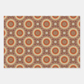 Cream Burgundy und Orange Circle Mandala Geschenkpapier Set (Vorderseite 3)