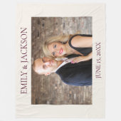 Cream Burgundy Wedding Verlobung Foto Fleecedecke (Vorderseite)