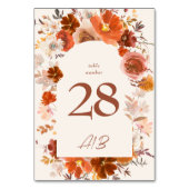 Cream Burnt Orange Botanische Botanische Botanisch Tischnummer (Vorderseite)