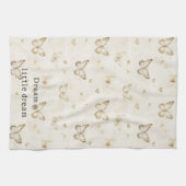 Cream Butterflies Hearts Bridal Shower Geschirrtuch (Horizontal)