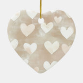 Cream Butterflies Hearts Dream Christmas Keramik Ornament (Hinten)