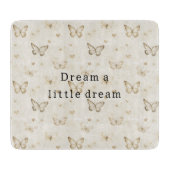 Cream Butterflies Hearts   Schneidebrett (Vorderseite)