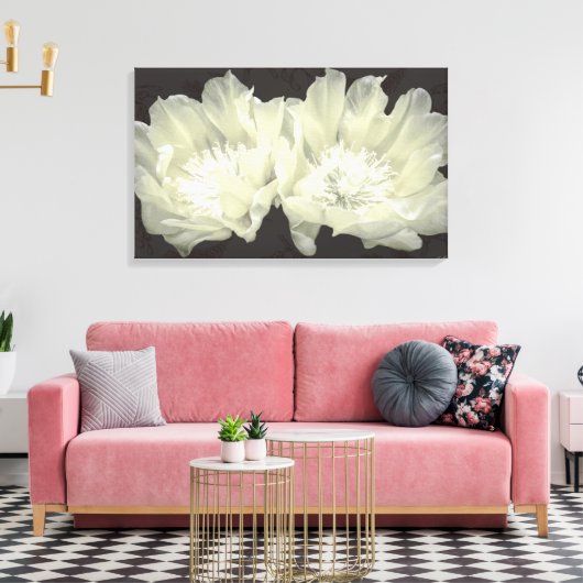 Cream Cactus Blume Leinwanddruck (Insitu (Wohnzimmer))