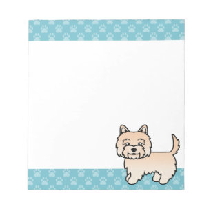 Cream Cairn Terrier Cartoon Dog Illustration Notizblock