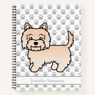 Cream Cairn Terrier Dog Illustration benutzerdefin Notizblock