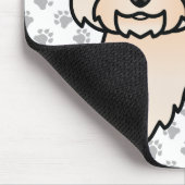 Cream Cairn Terrier Dog Illustration & Paws Mousepad (Ecke)