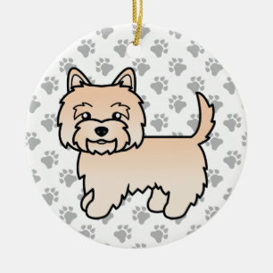 Cream Cairn Terrier Dog Niedlich Illustration & Pa Keramik Ornament