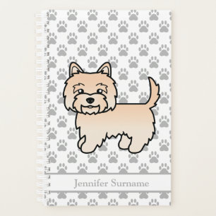 Cream Cairn Terrier Hund mit Pfoten und Individuel Planer
