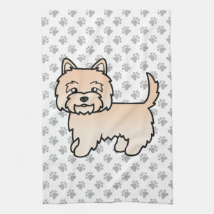 Cream Cairn Terrier Niedlich Cartoon Dog Geschirrtuch