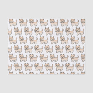 Cream Cairn Terrier Niedlich Cartoon Dog Muster Seidenpapier
