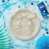 Cream Cascade Ruffle Bow Classy Posh Pappteller (Party)