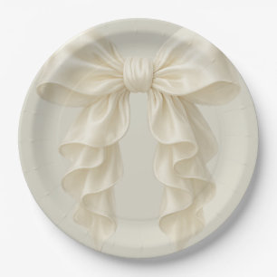 Cream Cascade Ruffle Bow Classy Posh Pappteller