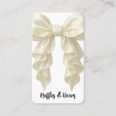 Cream Cascade Ruffle Bow Elegant Posh Boutique QR Visitenkarte (Vorderseite)