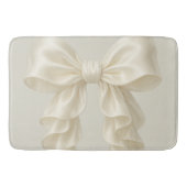 Cream Cascade Ruffle Bow Elegante Girly Badematte (Vorderseite)