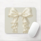 Cream Cascade Ruffle Bow Elegante Girly Mousepad (Mit Mouse)