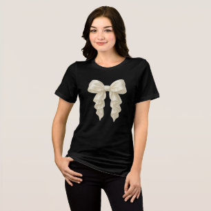 Cream Cascade Rüschen-Schleife Trendy Poshe Mädche Tri-Blend Shirt