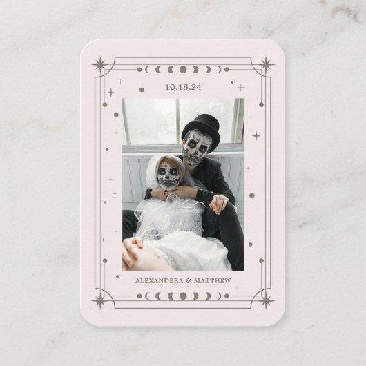 Cream Celestiween RSVP Qr Code Begleitkarte (Rückseite)