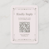 Cream Celestiween RSVP Qr Code Begleitkarte (Vorderseite)