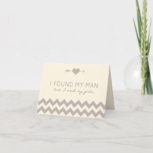 Cream & Champagne Chevron Blumenmädchen Karte