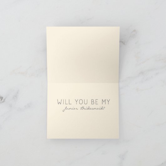 Cream & Champagne Zickzack Junior Bridesmaid Card Einladung (Innenseite)