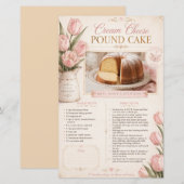 Cream Cheese Pound Cake, rosa Tulpen rustikal  (Vorne/Hinten)