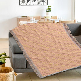 Cream Chevron Pattern Throw Blanket Decke