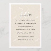 Cream Chic Sweet 16 Party Einladungen