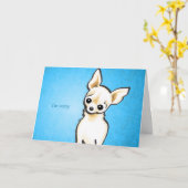 Cream Chihuahua Head Tilt Custom Message Karte (Gelbe Blume)