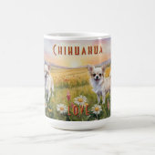 Cream Chihuahua Twins bei Sunrise Kaffeetasse (Mittel)