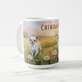Cream Chihuahua Twins bei Sunrise Kaffeetasse (Vorderseite Links)