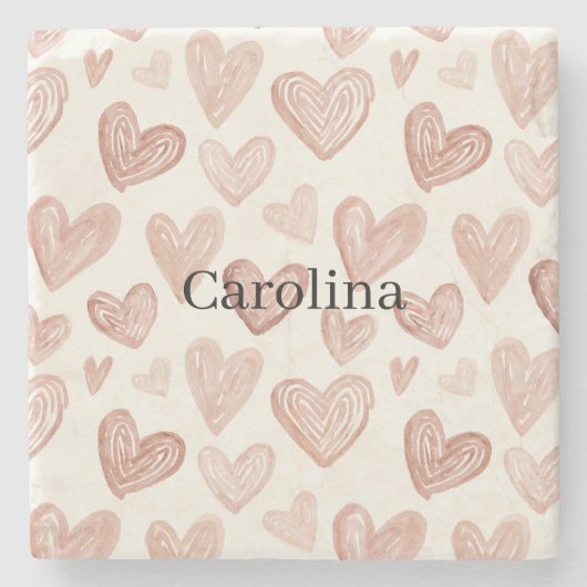 Cream Chocolate Hearts Love Valentine's Day Steinuntersetzer (Vorderseite)