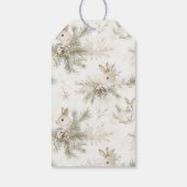 Cream Christmas Bunny Rabbits Geschenkanhänger (Rückseite)