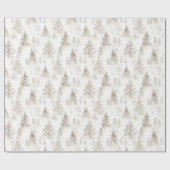 Cream Christmas Trees Geschenkpapier (Flach)