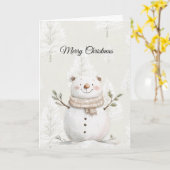 Cream Christmas Trees Snowman Karte (Gelbe Blume)
