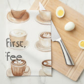 Cream Coffee Cups Geschirrtuch (Viertel Falte)