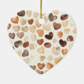 Cream Coffee Heart Cups Christmas Keramik Ornament (Hinten)