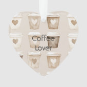 Cream Coffee Heart Cups Christmas Ornament (Vorderseite)