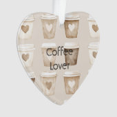Cream Coffee Heart Cups Christmas Ornament (Vorderseite)