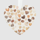 Cream Coffee Heart Cups Christmas Ornament (Rückseite)